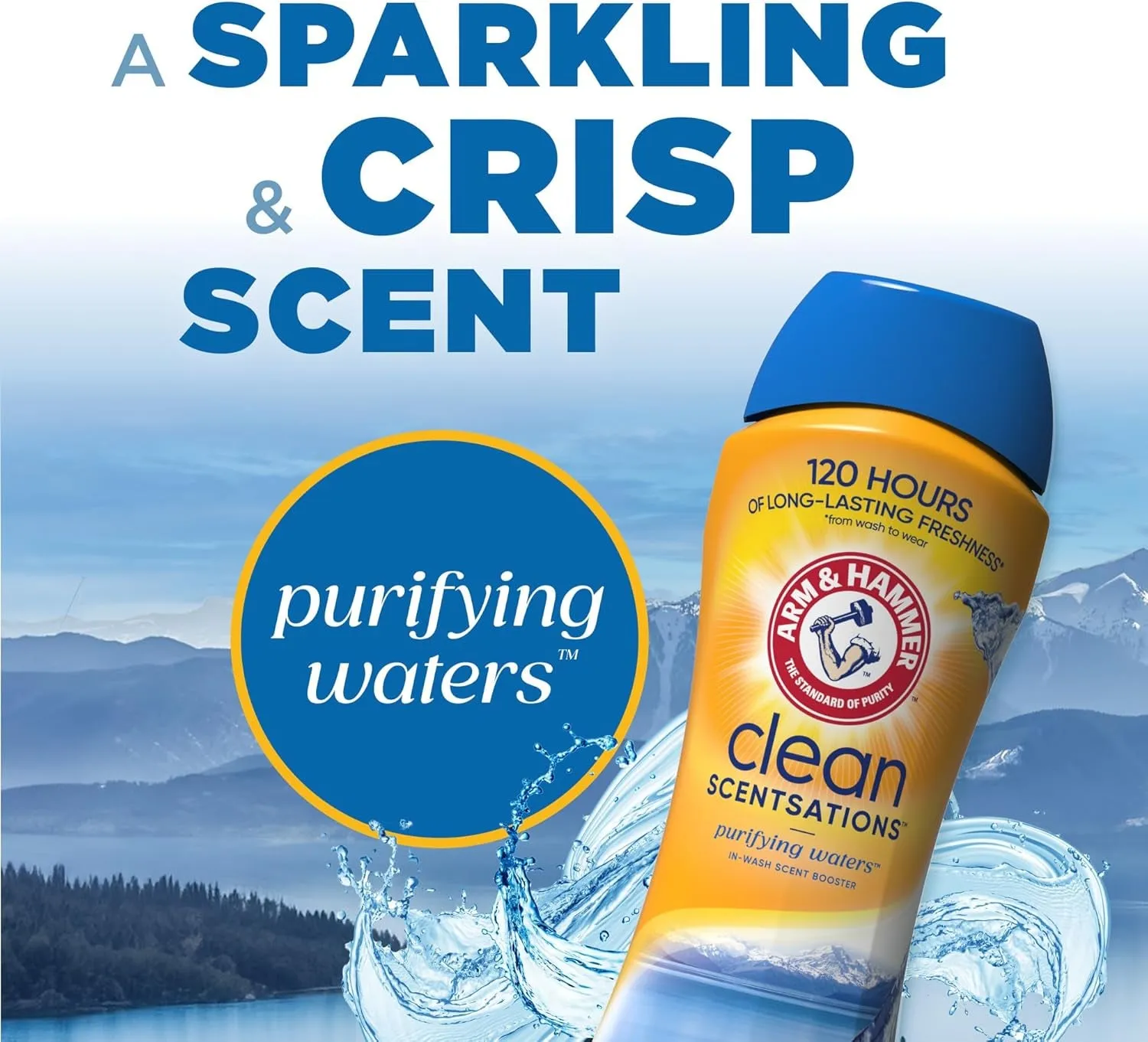 In-Wash Scent Booster, Purifying Waters, 24 Oz, Pack of 4
