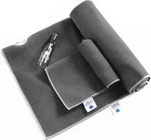 IUGA Yoga Towel for Hot Yoga Non Slip Extra Thick Yoga Mat Towel   Hand Towel 2in1 Set with Corner Pockets Super Absorbent and Quick Dry Hot Yoga Towel