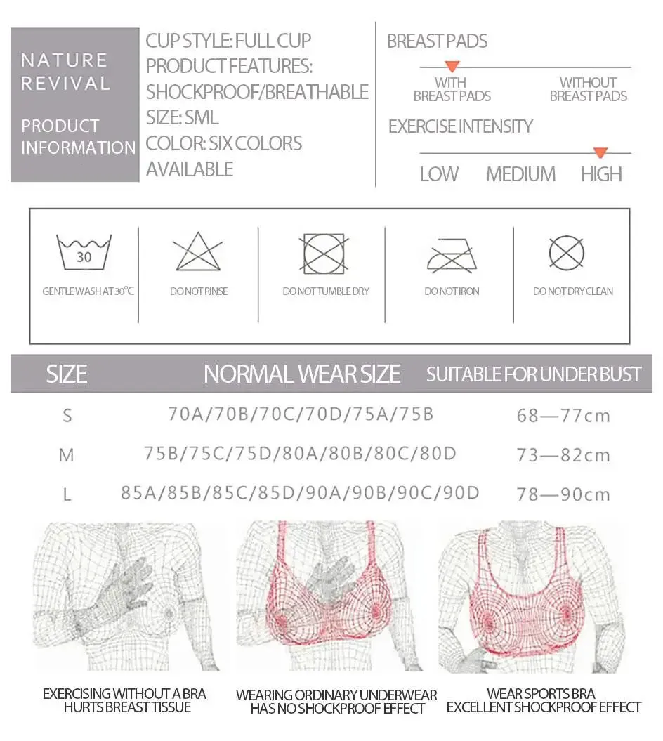 IUSIBRALEA Women's Front Zip Cross Back Sports Bra - Side Support, Anti-Shock, High Impact