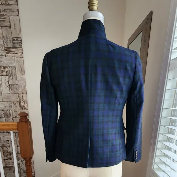 J. CREW Regent blazer in Black Watch with satin lapel Size 6 petite