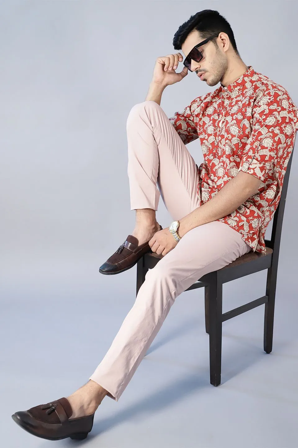 Jaipur 100% cotton Red kurta shirt