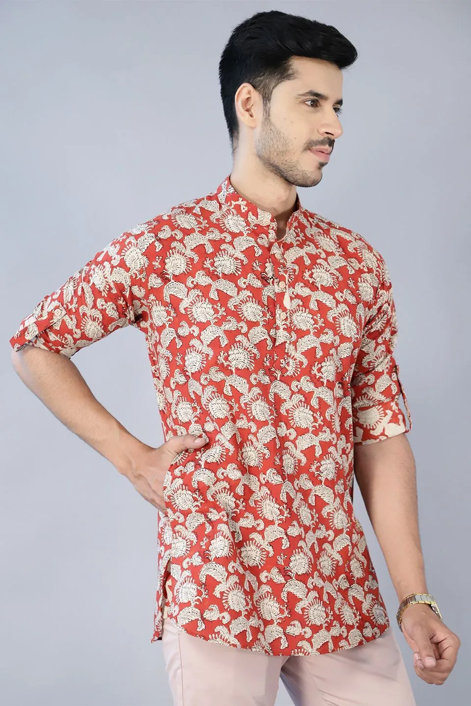 Jaipur 100% cotton Red kurta shirt