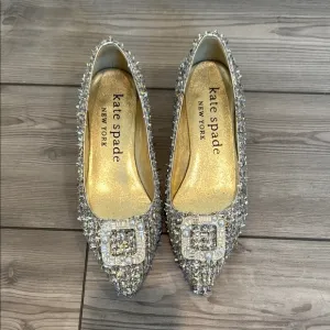 Kate Spade Silver Embellished Women's Shoes 7.5