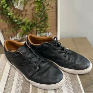 Lacoste Shoes Mens 9 Bayliss Sneaker Black Leather Casual Lace Up Comfort Flat