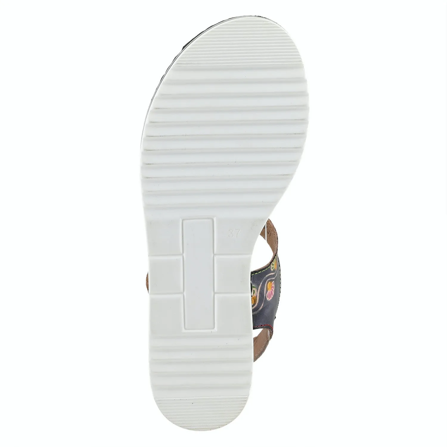 L'Artiste by Spring Step Women's Laga Hand Painted Sandals - Navy Multi