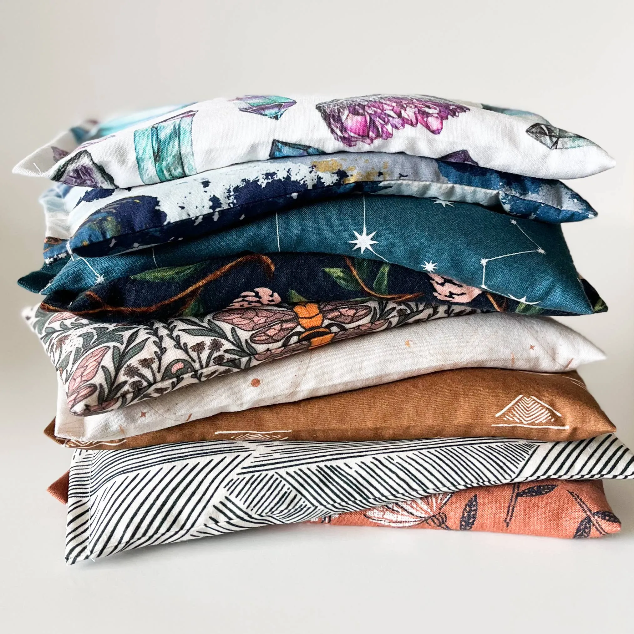 Lavender Eye Pillow | Dark Green Floral Pattern