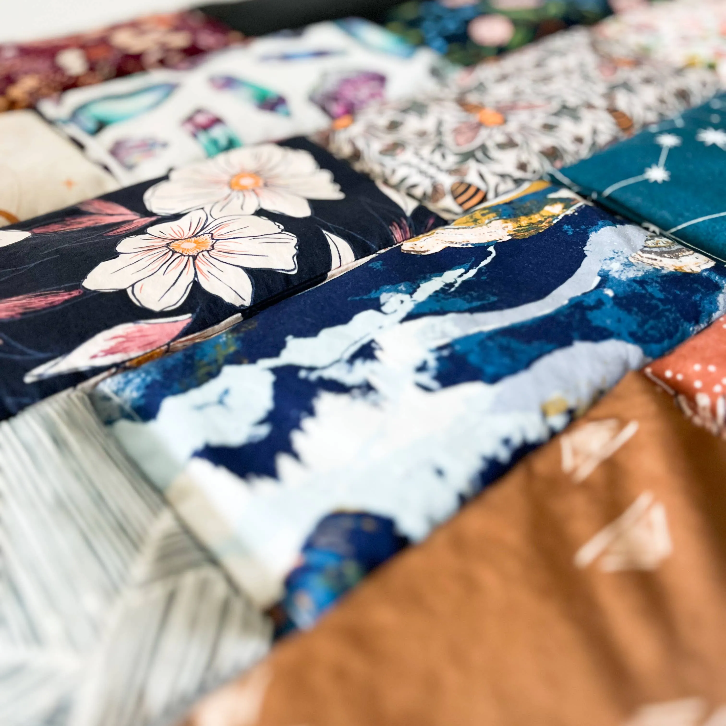 Lavender Eye Pillow | Dark Green Floral Pattern
