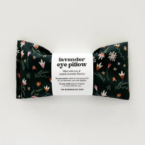 Lavender Eye Pillow | Dark Green Floral Pattern