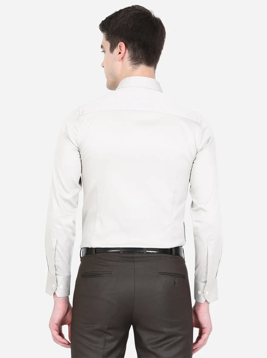 Light Grey Solid Slim Fit Party Wear Shirt | Wyre