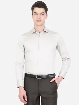 Light Grey Solid Slim Fit Party Wear Shirt | Wyre