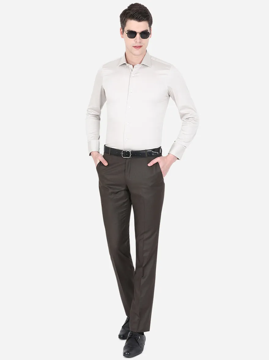 Light Grey Solid Slim Fit Party Wear Shirt | Wyre