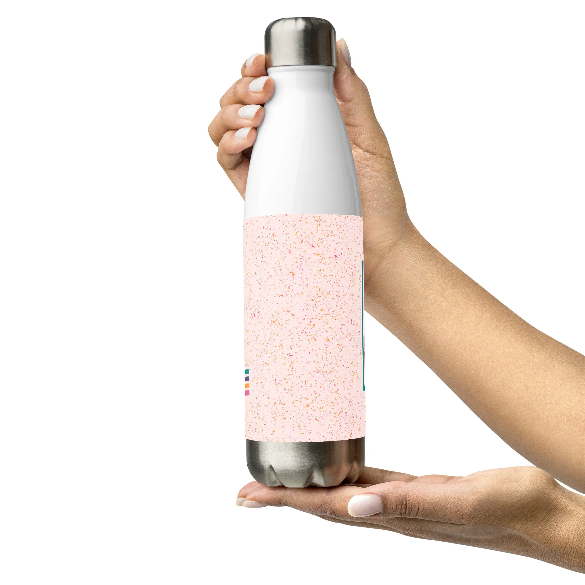 Love Stripes Bright - Stainless Steel Water Bottle