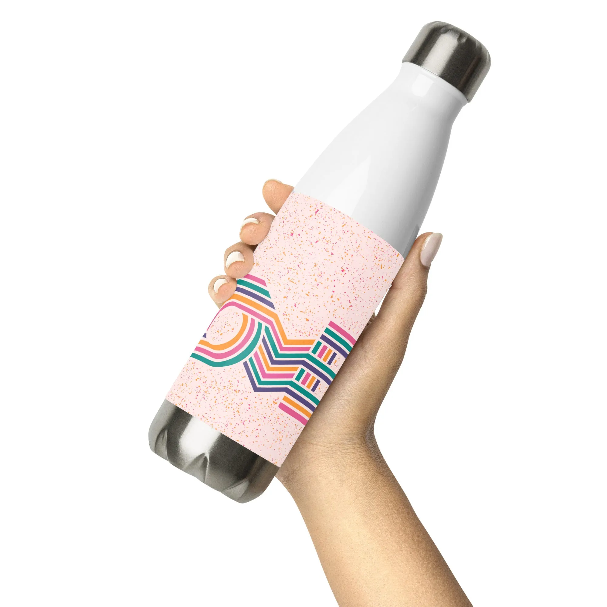 Love Stripes Bright - Stainless Steel Water Bottle