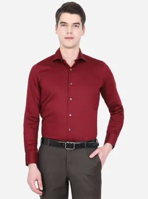 Maroon Solid Slim Fit Party Wear Shirt | Wyre