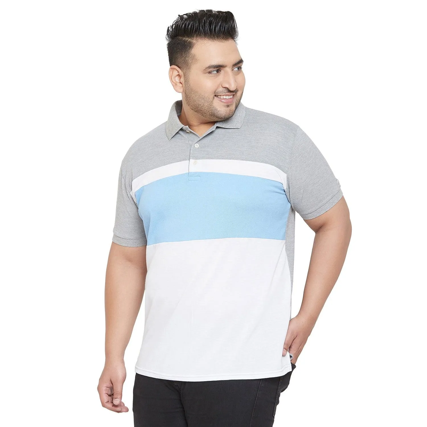Men Plus Size Juno Colorblock Polo Tshirt