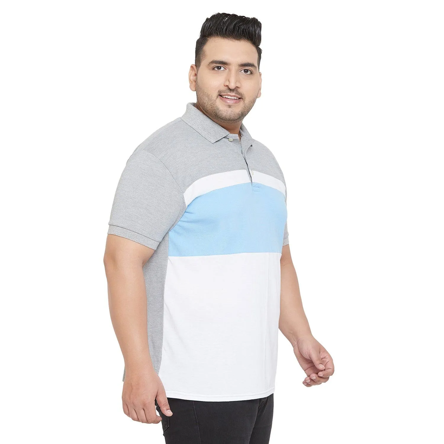 Men Plus Size Juno Colorblock Polo Tshirt