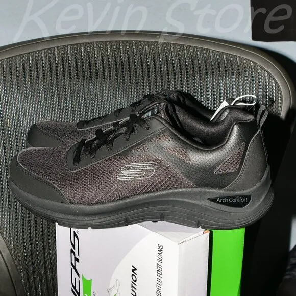 Men's Arch Comfort Sneaker ,Skechers ,Black