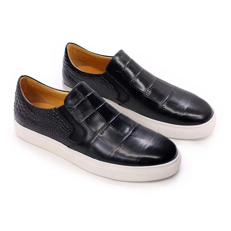 Men's genuine leather shoes casual comfortable handmade shoes mesh pattern non-slip slip-on loafers dating party flat men shoes