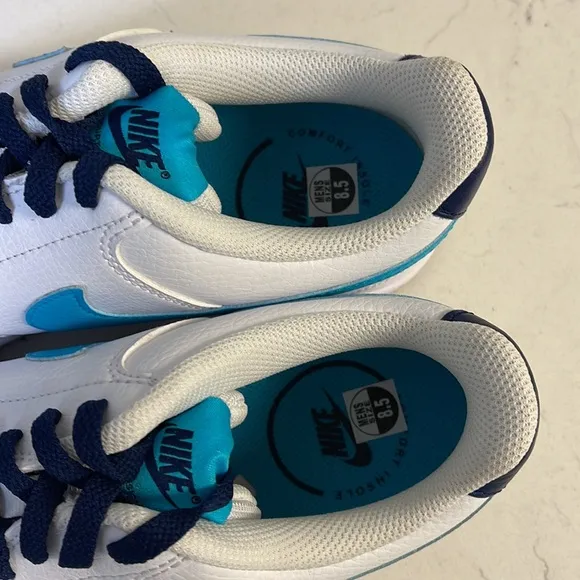 Men's Nike Court Vision Lo White/Turquoise Blue-Blue Void (DM1187 100) Sz 8.5