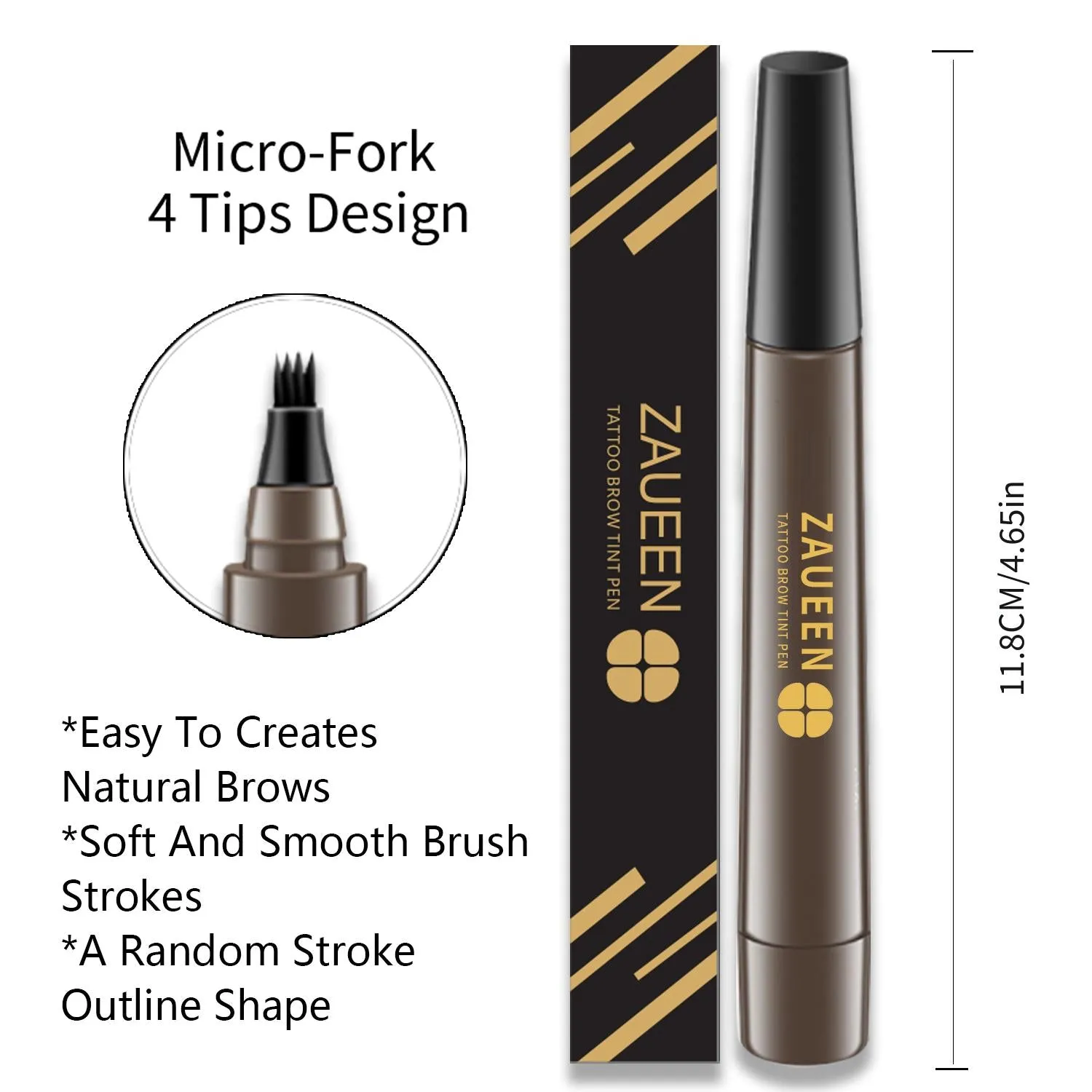Microblading Eyebrow Pen: Waterproof, Long-Lasting, Black-Brown Brow Pencil