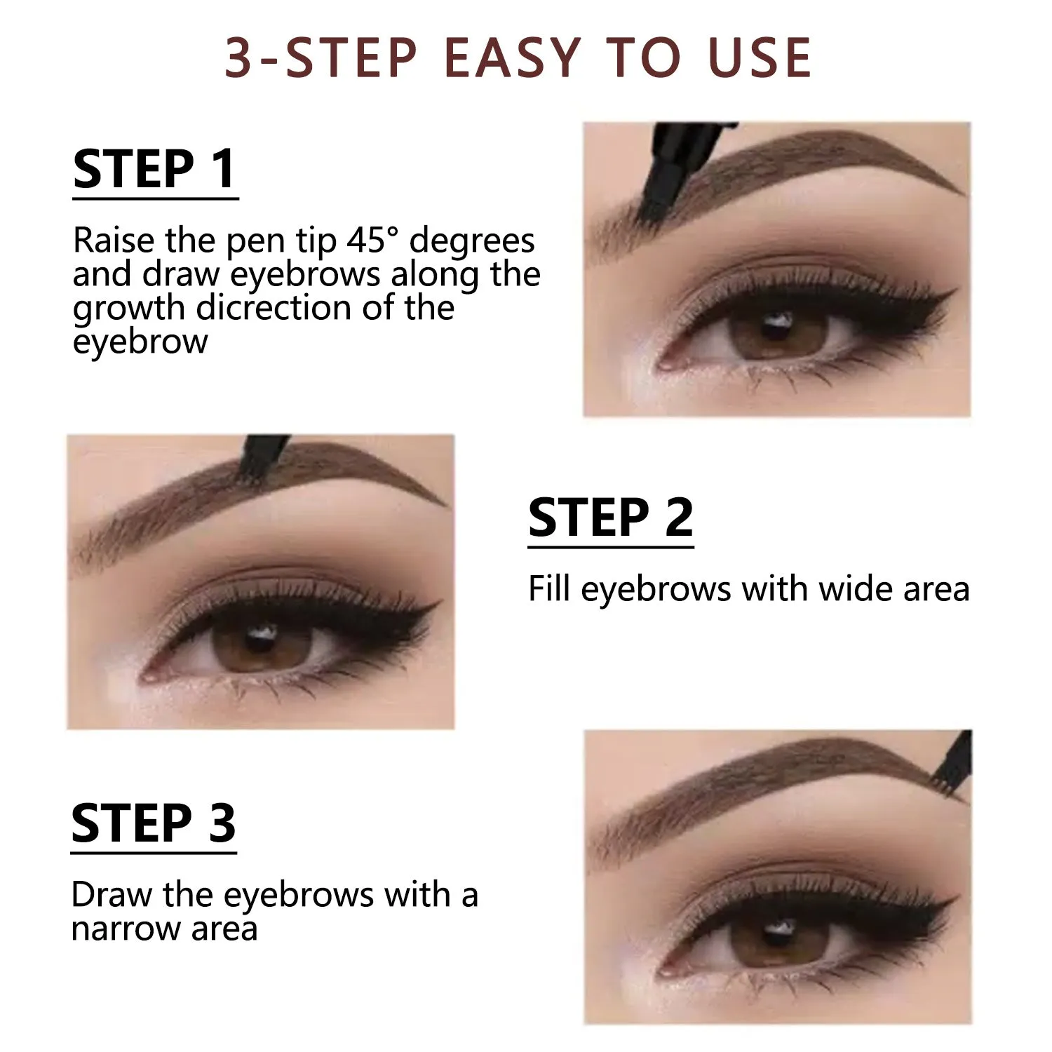 Microblading Eyebrow Pen: Waterproof, Long-Lasting, Black-Brown Brow Pencil