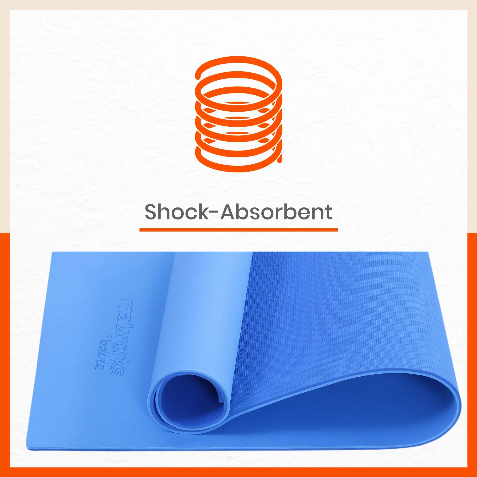 Moksh Premium Yoga Mat | Ink Blue & Sky Blue (Size: 24” x 72” Thickness: 6mm)