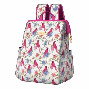 Nature-Inspired Backpack Cooler with Pocketsthe Design of  Rose Cardinals