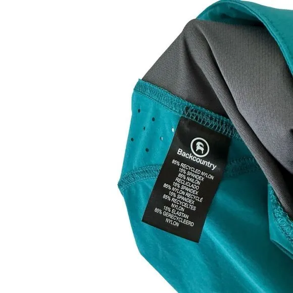 NEW Backcountry Medium Shorts Belted Teal Blue Athletic Hike Nylon Womens