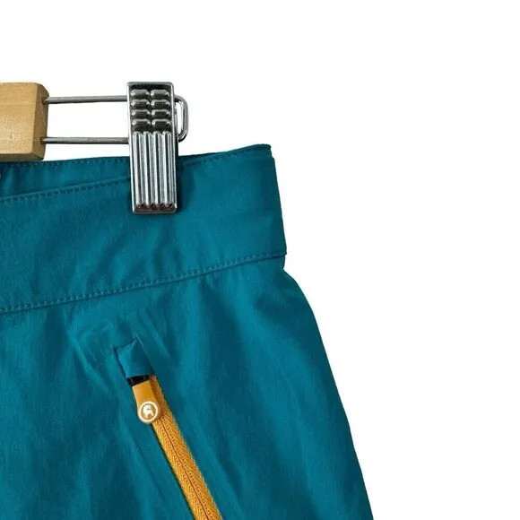 NEW Backcountry Medium Shorts Belted Teal Blue Athletic Hike Nylon Womens