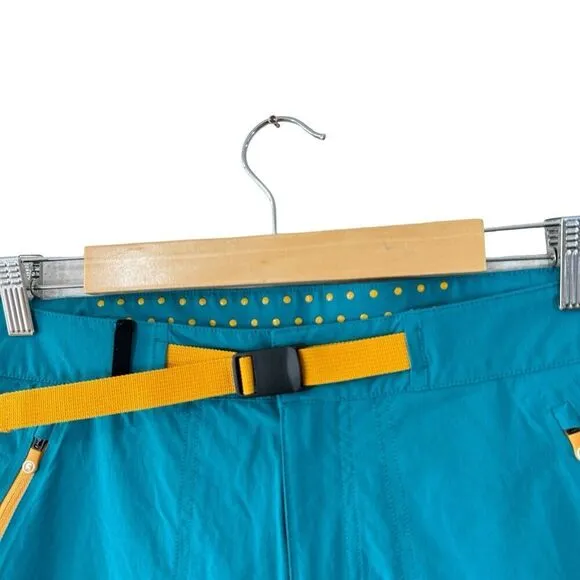 NEW Backcountry Medium Shorts Belted Teal Blue Athletic Hike Nylon Womens