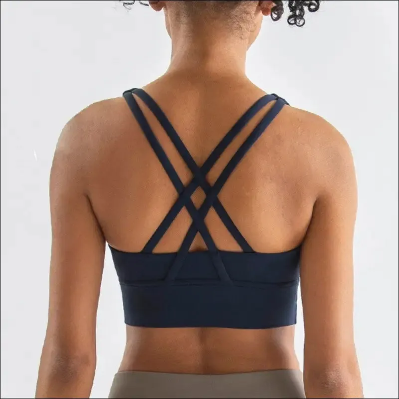 New cross back nylon yoga top women sports bra quick dry workout fitness bra for women gym running