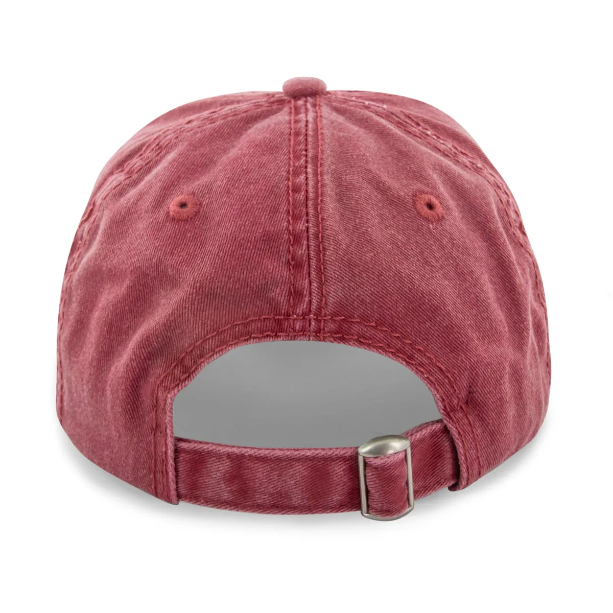 New Hampshire Striped Leather Patch Washed Dad Hat