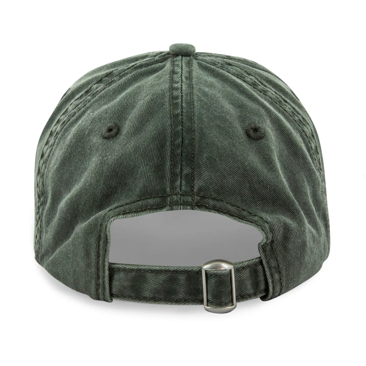 New Hampshire Striped Leather Patch Washed Dad Hat