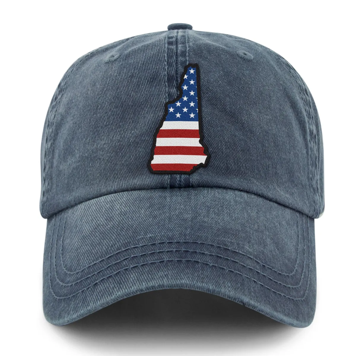New Hampshire USA Patch Washed Dad Hat