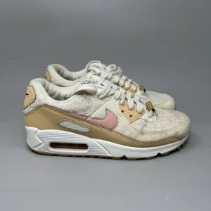 Nike Air Max 90 SE Women’s SZ 7 Sun Club Tan White Beige Sneakers DJ9997 101