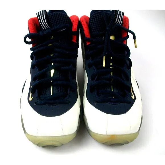 Nike Little Posite One GS Obsidian/Red/Gold Size 4Y Great Condition