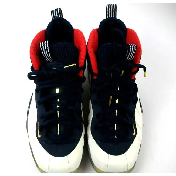 Nike Little Posite One GS Obsidian/Red/Gold Size 4Y Great Condition