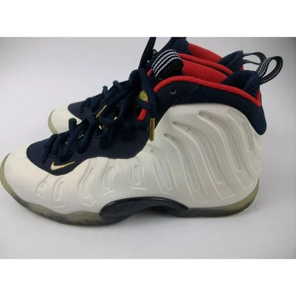 Nike Little Posite One GS Obsidian/Red/Gold Size 4Y Great Condition