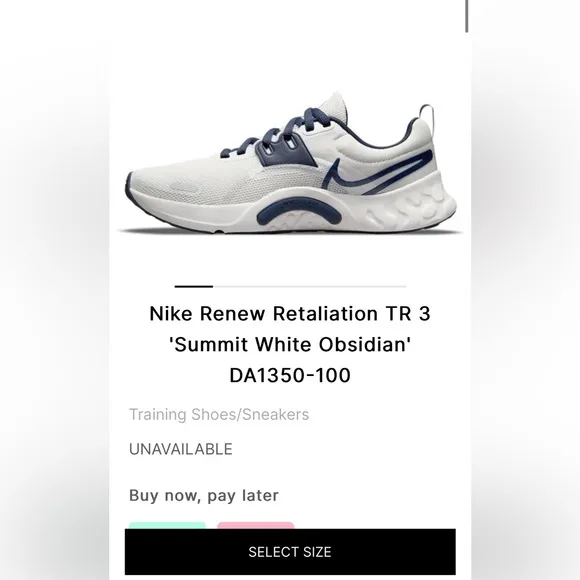 Nike Renew Retaliation TR 3 Summit White Obsidian DA1350-100 Mens Shoes Size 12
