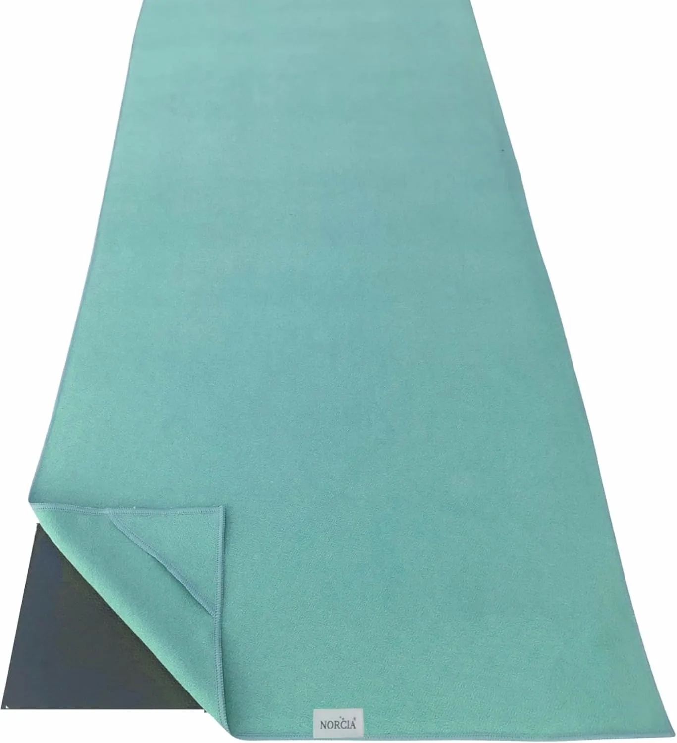 Non Slip Yoga Towel with Corner Pockets, Mat-Sized 24"x72", 100% Microfiber Sweat Absorbent, Perfect for Hot Yoga, Bikram, Pilates and More (Grey)