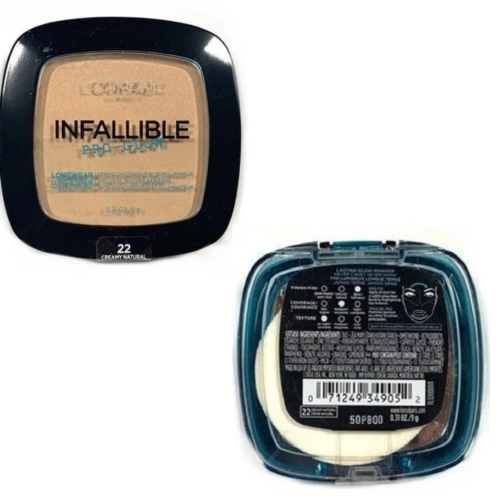 Pack of 2 L'Oreal Paris Infallible Pro Glow Lasting Glow Powder, Creamy Natural (22)