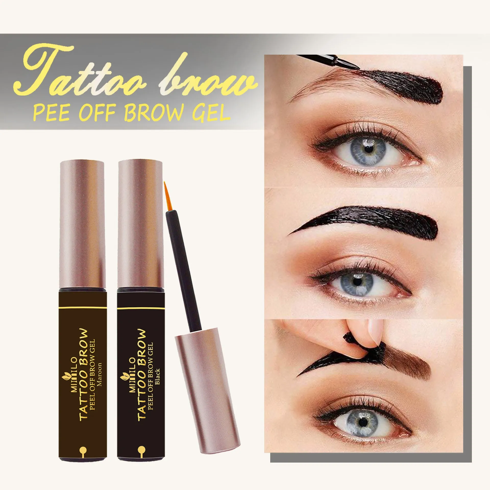 Peel off eyebrow tattoo waterproof and long lasting
