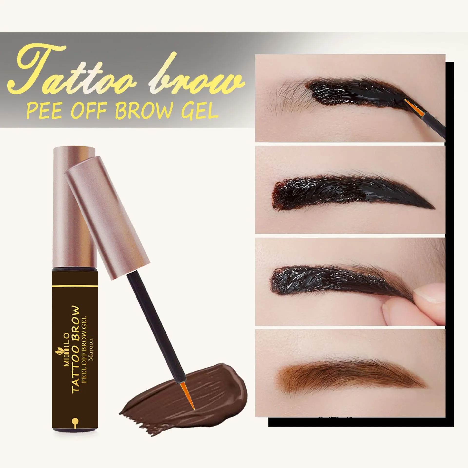 Peel off eyebrow tattoo waterproof and long lasting