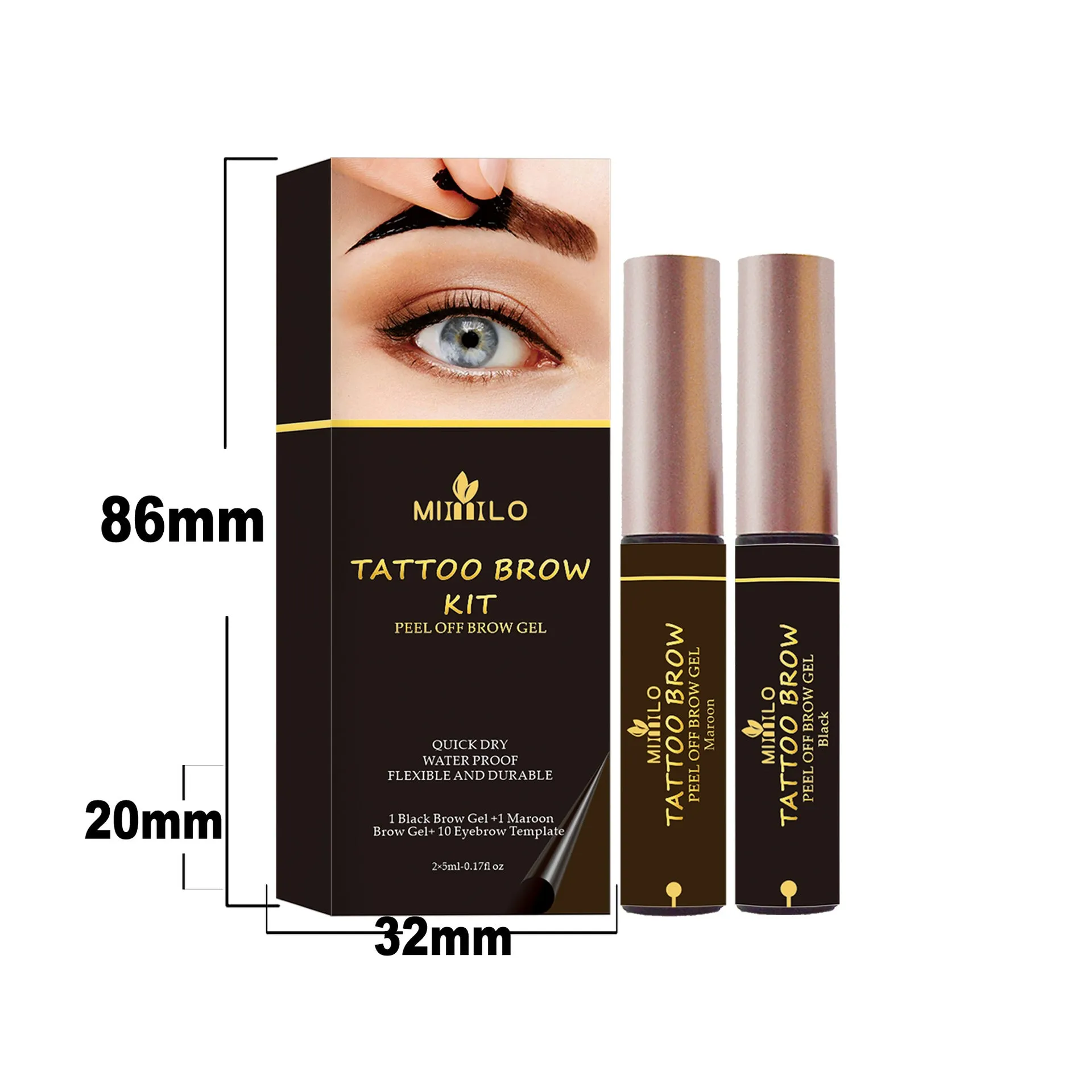 Peel off eyebrow tattoo waterproof and long lasting