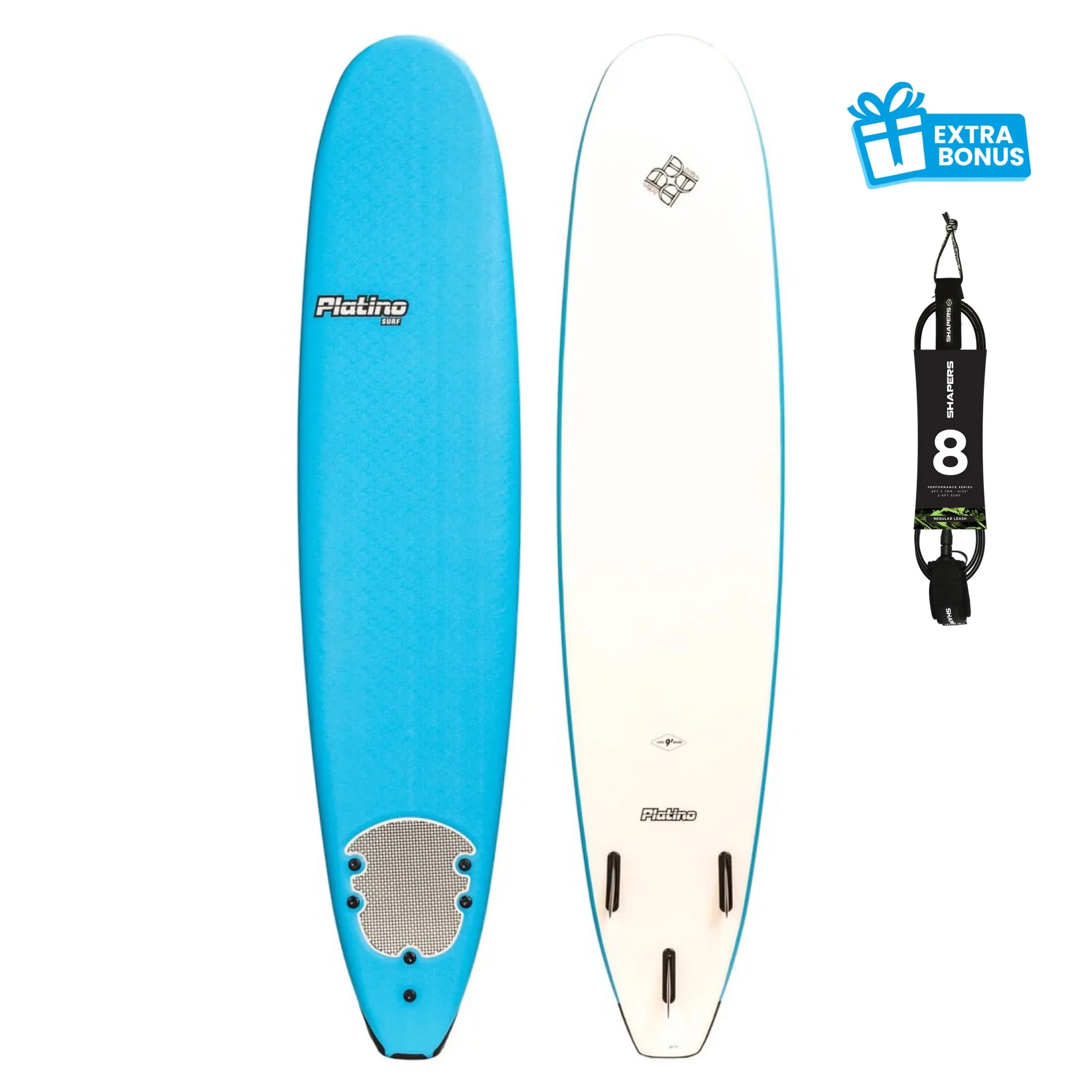 PLATINO 9'0 SOFTBOARD AZURE BLUE WHITE