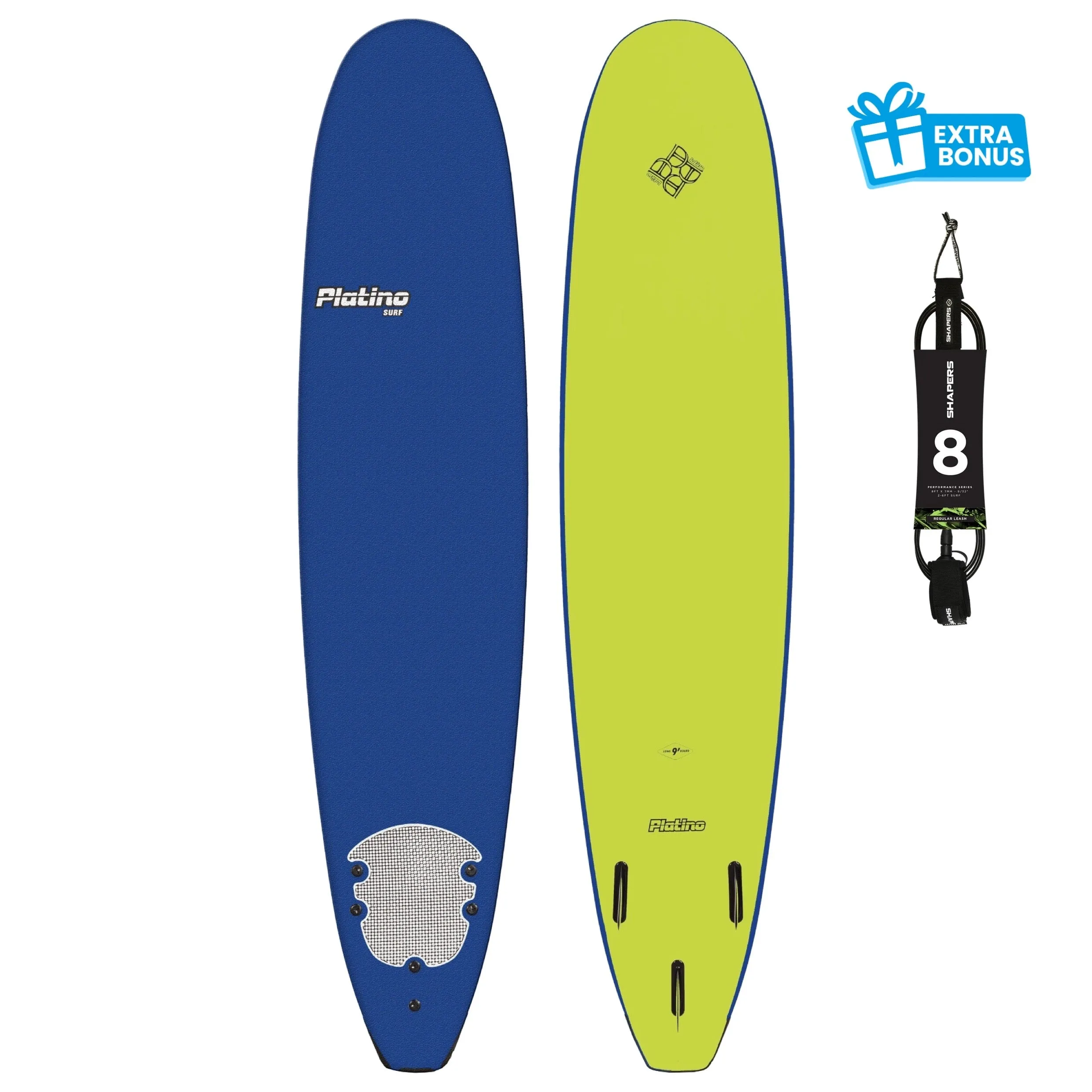 PLATINO 9'0 SOFTBOARD NAVY LIME