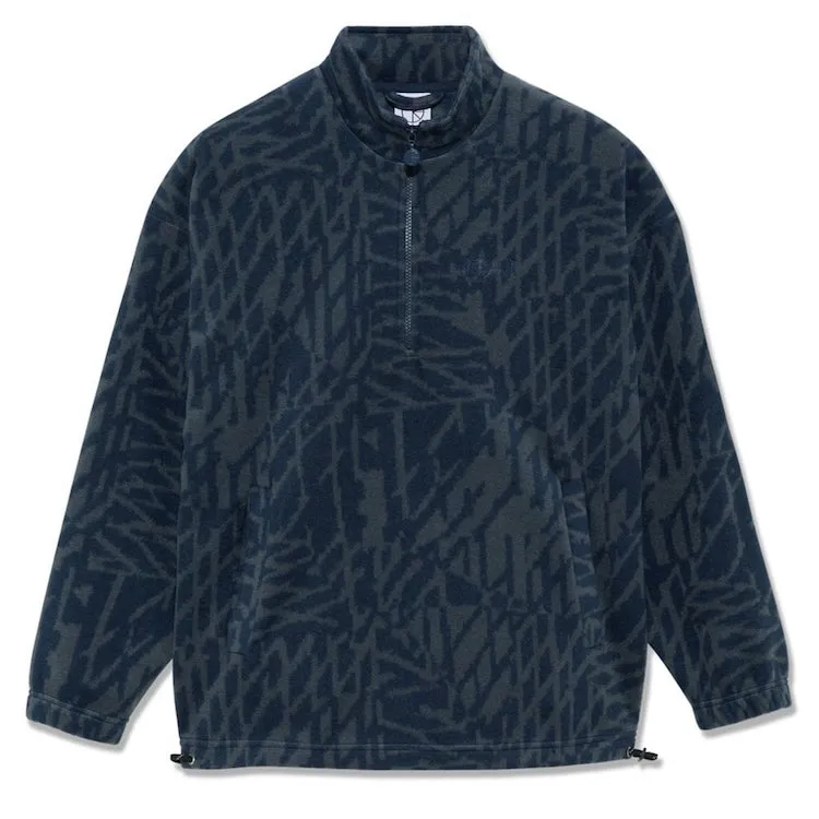 Polar Skate Co TK Fleece Pullover 1/4 Zip Jacket Blue/Grey