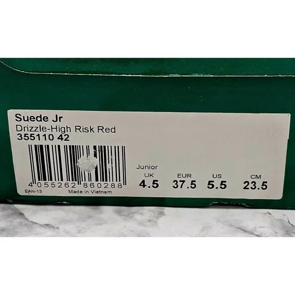 Puma Suede Drizzle High Risk Red Junior's Shoes Size 5.5