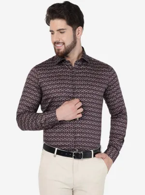 Purple Printed Slim Fit Party Wear Shirt | Wyre