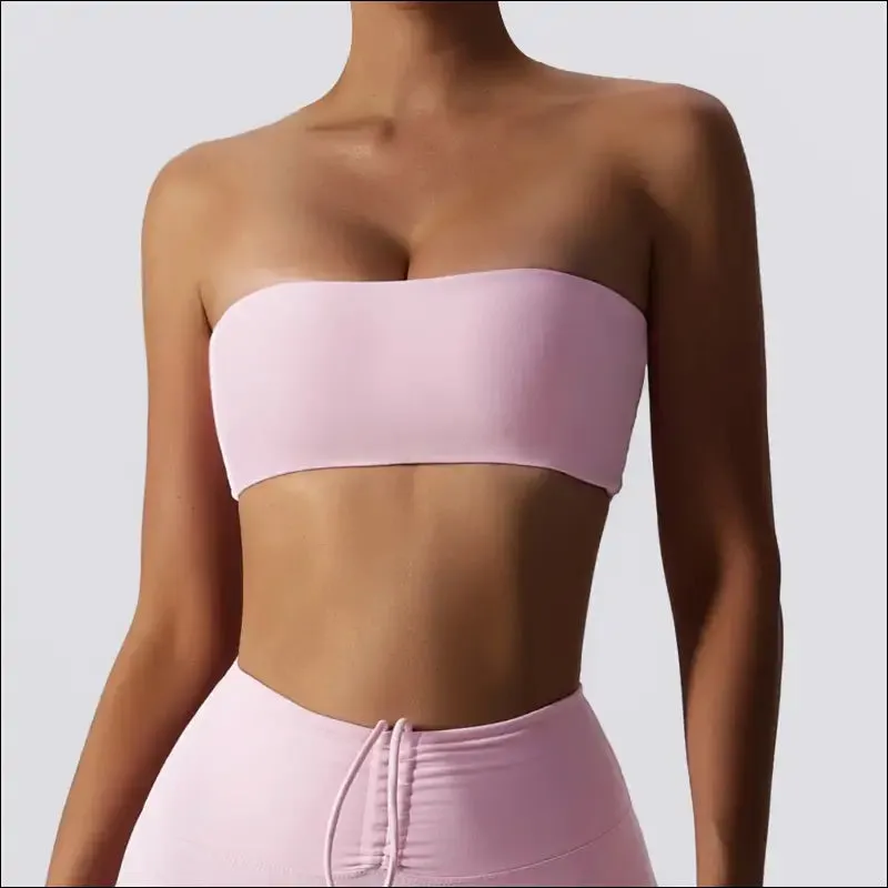 Quick-drying yoga clothes strapless fitness chest wrap for women